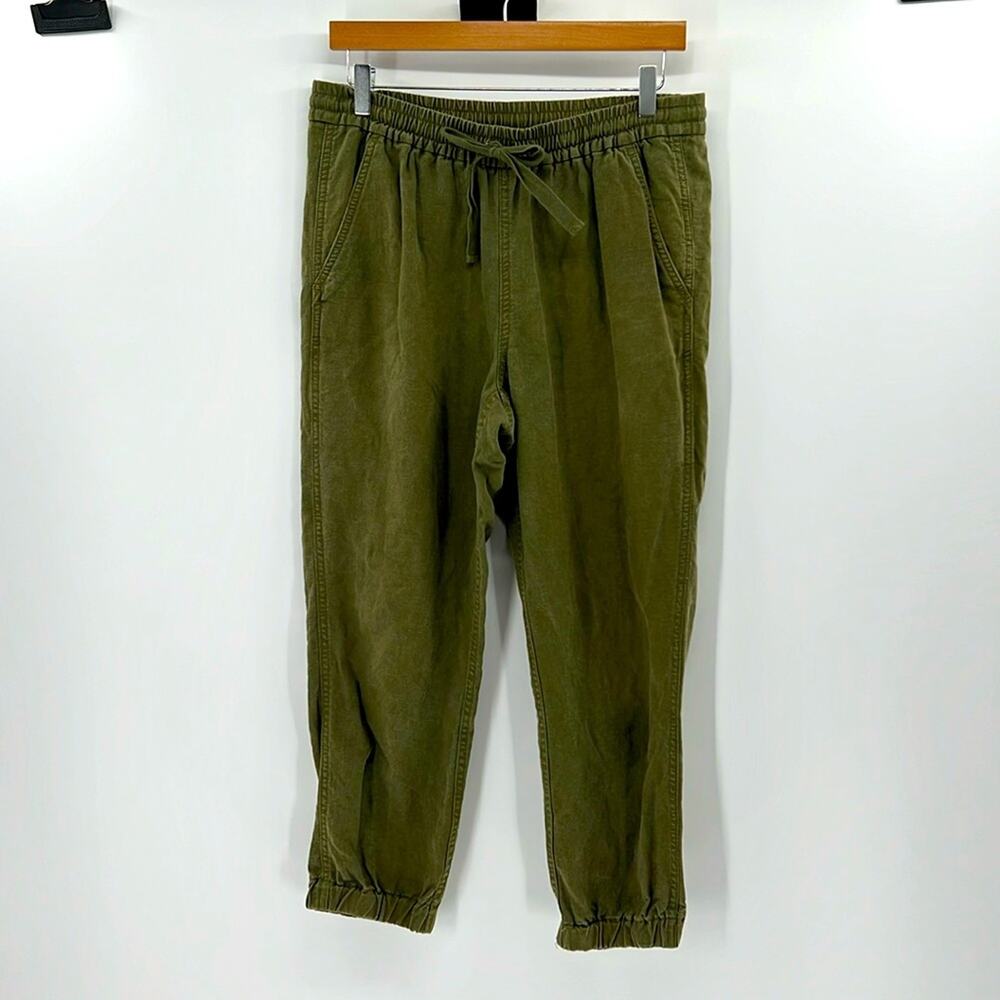 J. Crew Point Sur Seaside Linen Blend Joggers - Green - 6